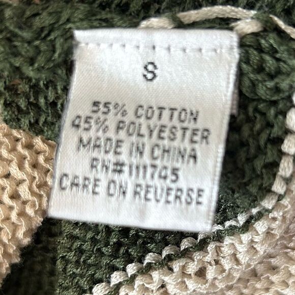 WD.NY green/tan striped short-sleeve knit top size small - Picture 6 of 7